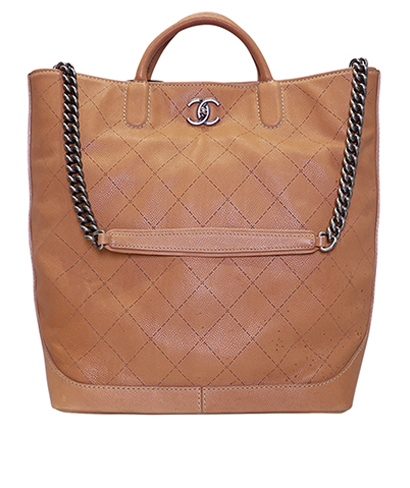 Perforated Quilted Chain Tote, front view